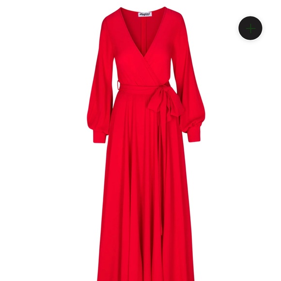 Meghan LA Dresses Meghan La Lilypad Long Sleeve Maxi Cherry